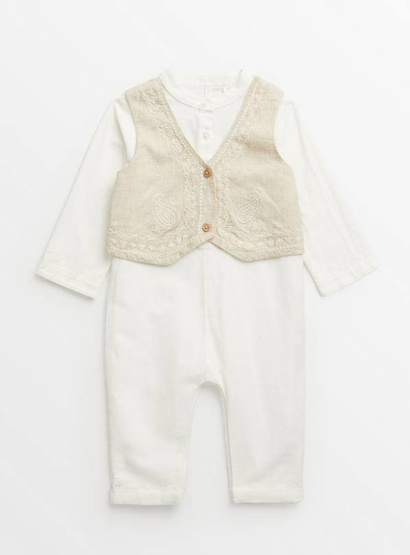 Eid Occasion Romper & Waistcoat Set  18-24 months